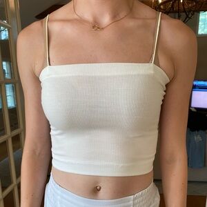 American Eagle white cropped tank top